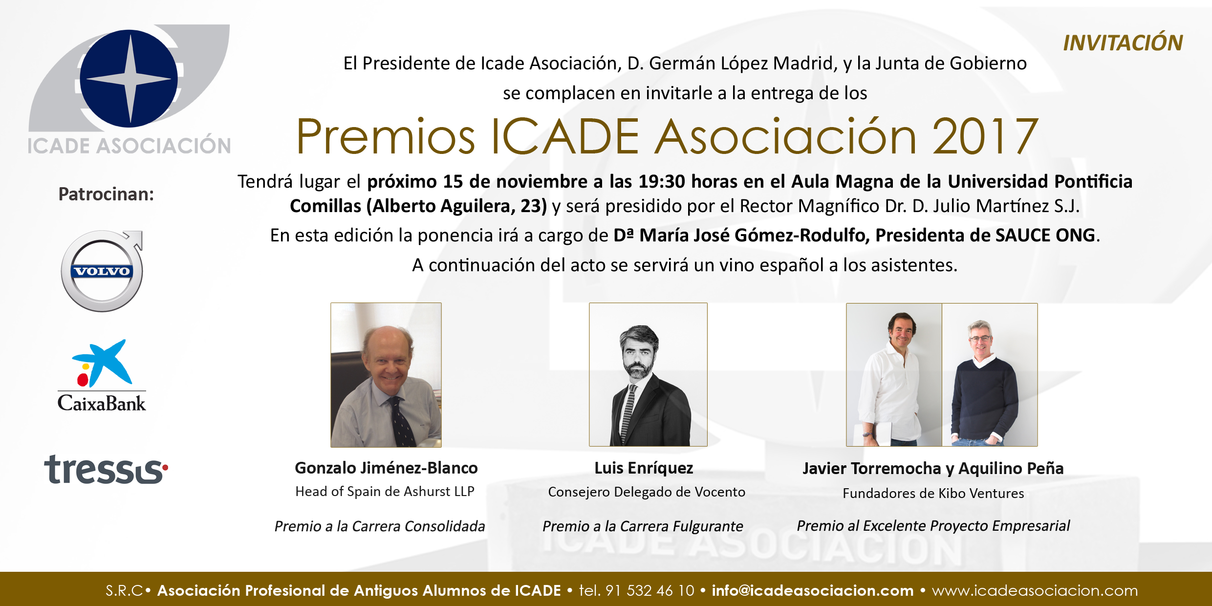invitacion premios icade asociacion 2017