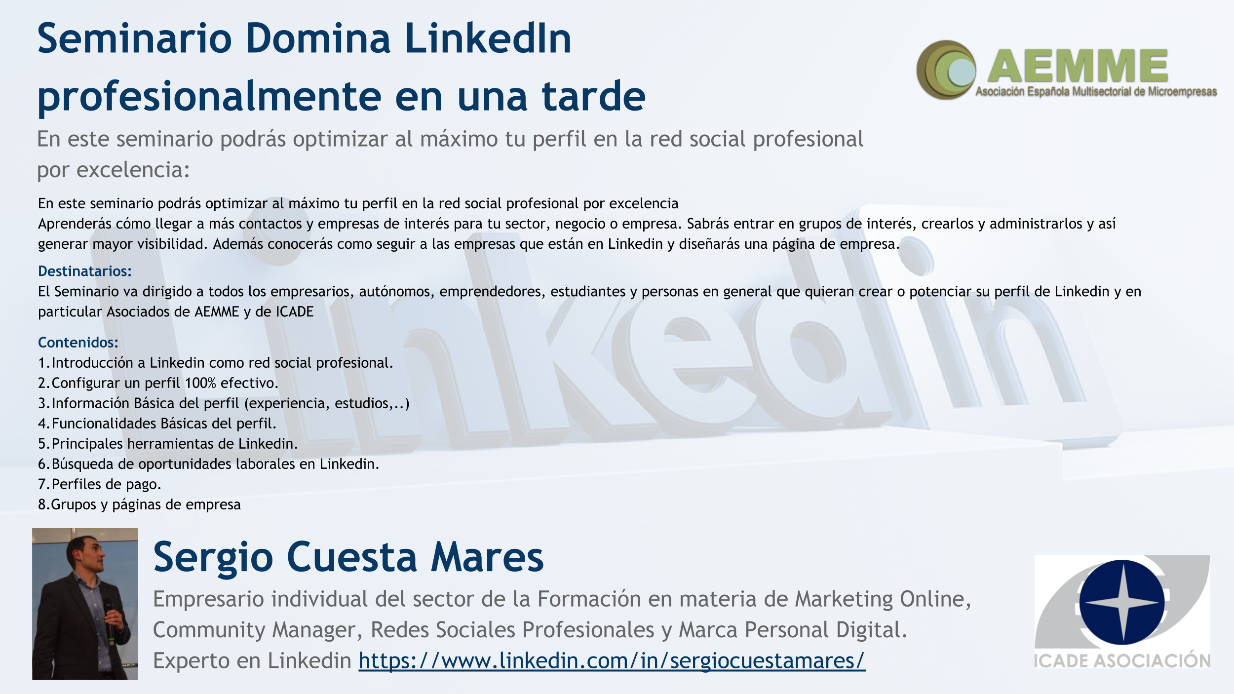 Programa Domina LinkedIn profesionalmente en una tarde 1